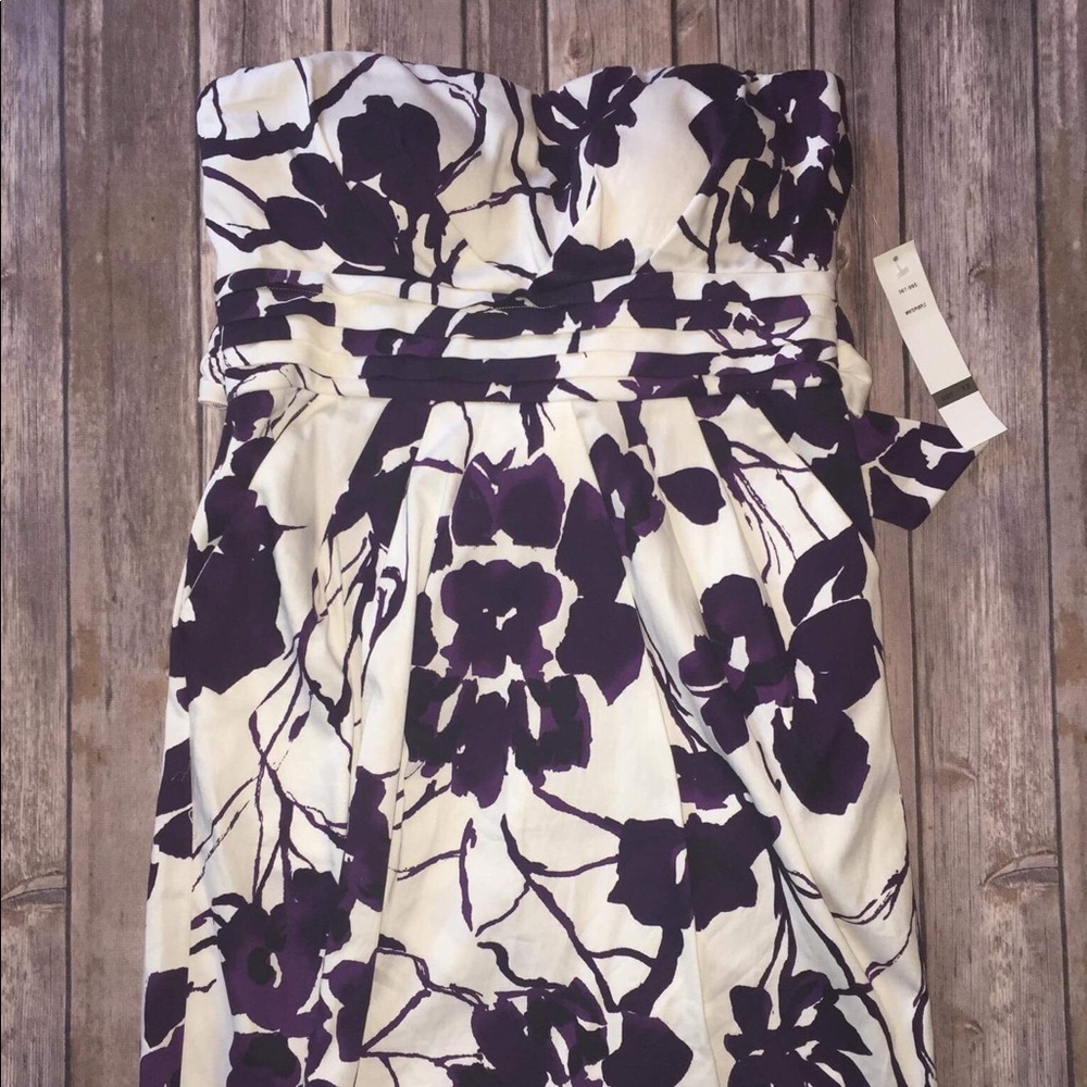 Purple/white floral pocket dress size 13 NWT
